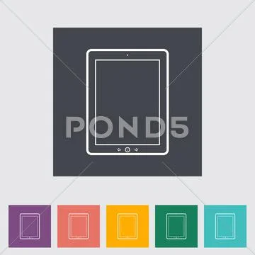 Tablet PC flat icon. Illustrazione stock