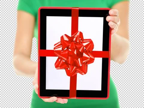 Tablet PC gift Foto stock