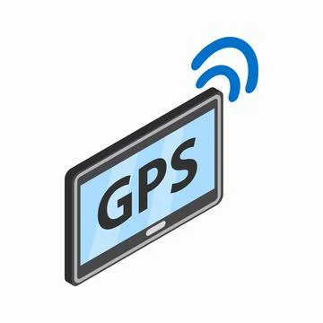 Tablet pc with gps and wi-fi sign icon Illustrazione stock