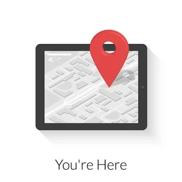 Tablet pc with gps navigation Stock Illustration