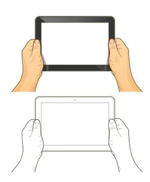Tablet pc in hands Stock Illustration