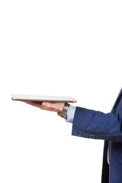 Tablet PC on hands Stock Photos