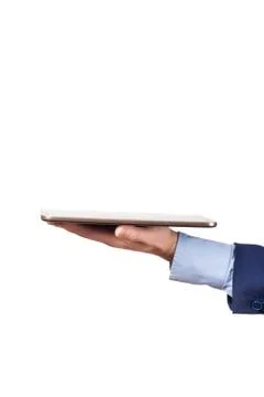 Tablet PC on hands Stock Photos