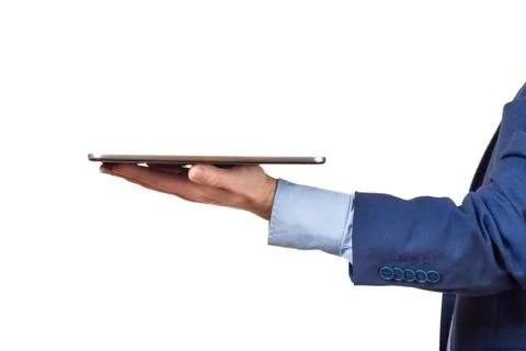 Tablet PC on hands Foto stock