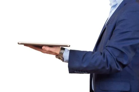 Tablet PC on hands Stock Photos