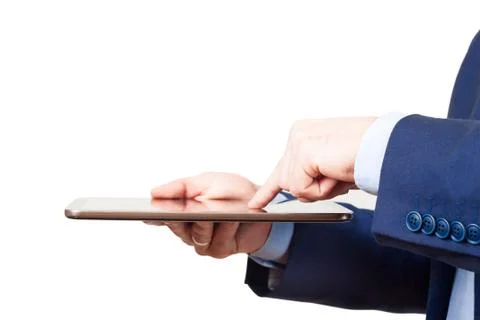 Tablet PC on hands Stock Photos