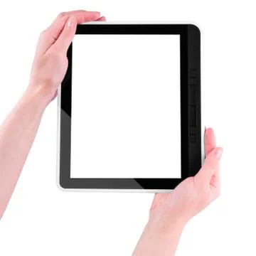 Tablet PC in the hands Stock Photos