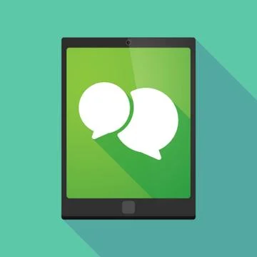 Tablet pc icon with a comic balloon 스톡 일러스트