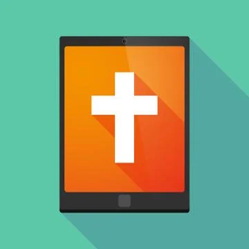 Tablet pc icon with a cross イラスト素材