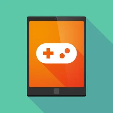Tablet pc icon with a gamepad Illustrazione stock