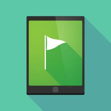 Tablet pc icon with a golf flag Stock Illustration