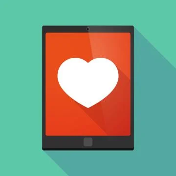 Tablet pc icon with a heart Stock Illustration