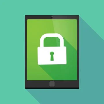 Tablet pc icon with a lock pad Stock Illustration