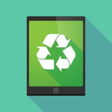 Tablet pc icon with a recycle sign Stock Illustration