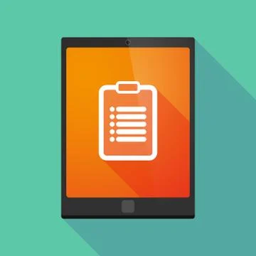 Tablet pc icon with a report Stock Illustration