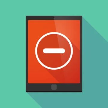 Tablet pc icon with a subtraction sign Illustrazione stock