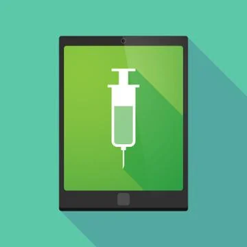 Tablet pc icon with a syringe Stock Illustration