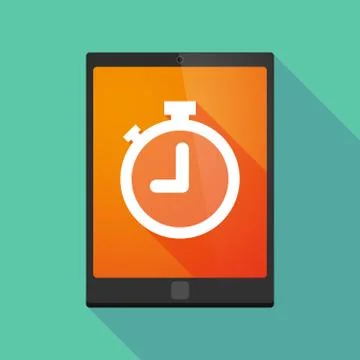 Tablet pc icon with a timer Illustrazione stock