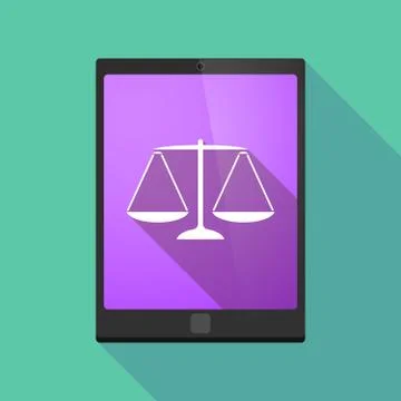 Tablet pc icon with a weight scale Stock Illustration