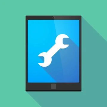Tablet pc icon with a wrench Stock-Illustration