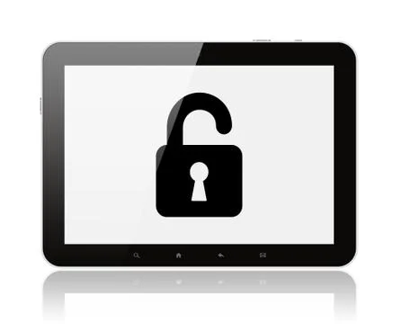 Tablet pc with lock. Stock Illustration