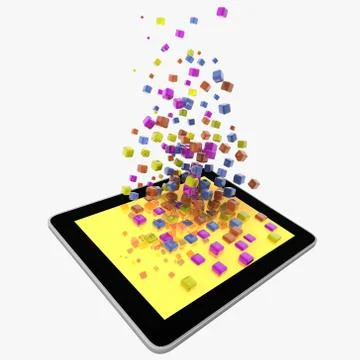 Tablet PC mit Apps Stock Photos