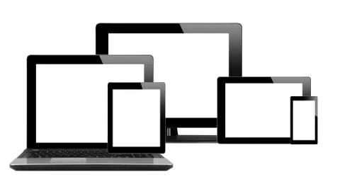 Tablet pc, mobile phone and computer Stockfoto's