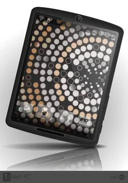 Tablet Pc With Mosaic Wallpaper. Tablet Pc With Mosaic Wallpaper. Vector I... Stock Photos