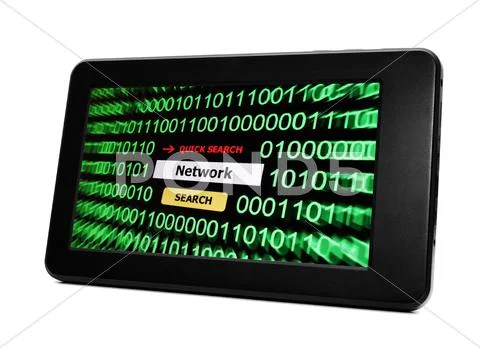 Tablet pc network search Stock Illustration