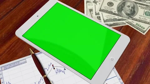 Tablet PC Pad Green Screen for Advertisement Presentation Vídeos de archivo 39977539