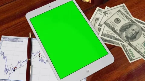 Tablet PC Pad Green Screen for Advertisement Presentation Stock-Footage 39977643
