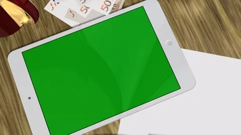 Tablet PC Pad Green Screen for Advertisement Presentation Stock-Footage 39977878
