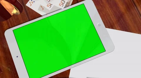 Tablet PC Pad Green Screen for Advertisement Presentation 스톡 동영상 39977908
