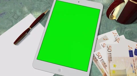 Tablet PC Pad Green Screen for Advertisement Presentation 스톡 동영상 39978262