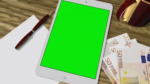 Tablet PC Pad Green Screen for Advertisement Presentation Видео 39978618