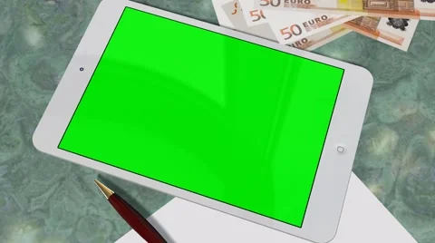 Tablet PC Pad Green Screen for Advertisement Presentation Stock Footage 39978852