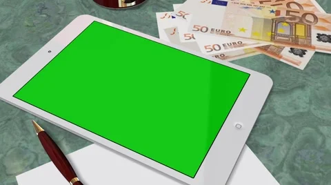 Tablet PC Pad Green Screen for Advertisement Presentation Видео 39978864