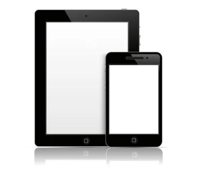 Tablet pc with phone Stock Illustration
