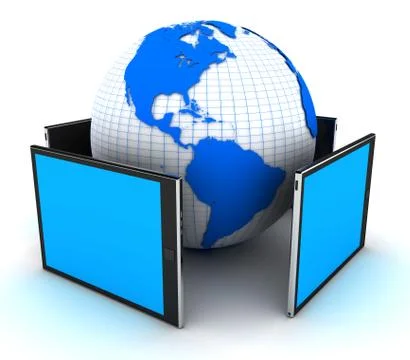 Tablet PC with Planet Earth is a modern concept of electronics Stock Illustration