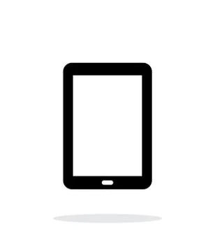 Tablet PC screen simple icon on white background 스톡 일러스트