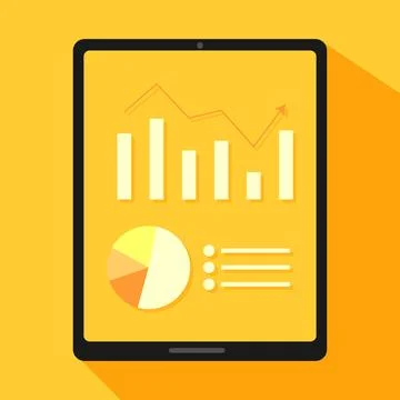 Tablet pc with screen. tablet flat vector illustration. tablet with background Stock Illustration