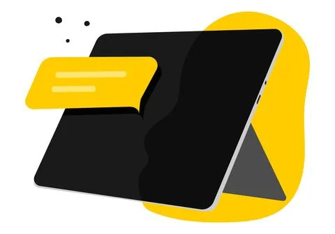 Tablet pc with screen. tablet flat vector illustration. tablet with background Stock Illustration