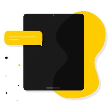 Tablet pc with screen. tablet flat vector illustration. tablet with background Stock Illustration