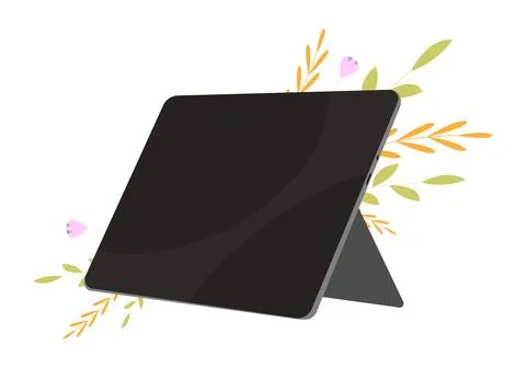 Tablet pc with screen. tablet flat vector illustration. tablet with background Stock Illustration