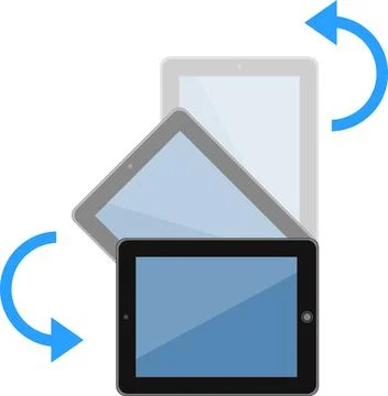 Tablet Pc Screen Turning Simple Visual Instruction イラスト素材