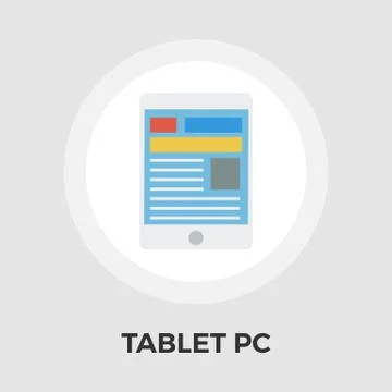 Tablet PC vector flat icon Stockillustratie