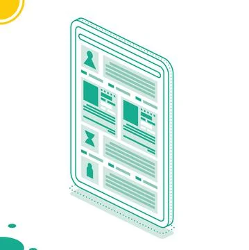 Tablet PC. Vector Illustration. Isometric Modern Digital Device Isolated on W Illustrazione stock