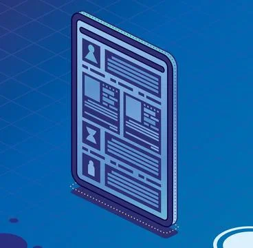 Tablet PC. Vector Illustration. Isometric Modern Digital Device Isolated on B Stock Illustration