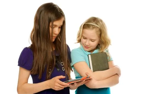 Tablet pc vs book Stock Photos