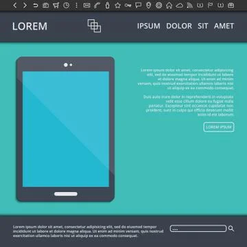 Tablet pc web banner Stock Illustration